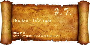 Hucker Tünde névjegykártya